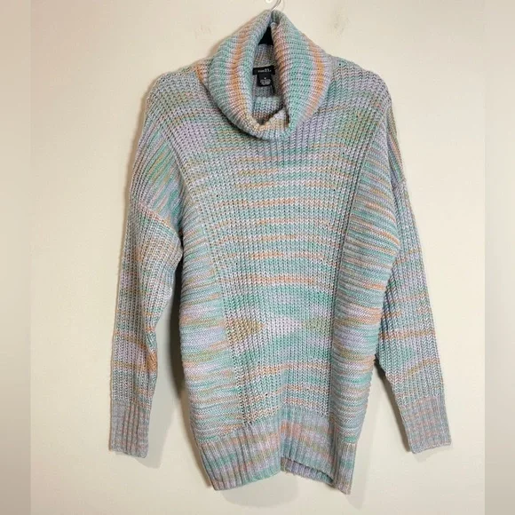 Rue 21 Womens Sweater Size Medium Multicolored Knit Turtleneck Top NWT - Picture 1 of 9